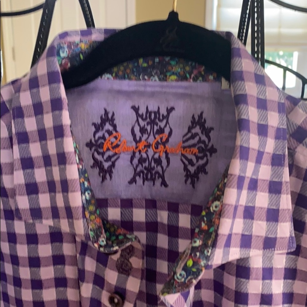 Men’s Robert Graham purple checks
